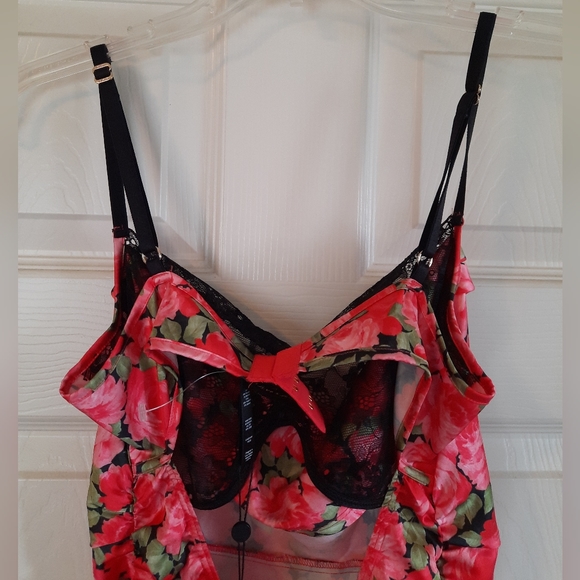 MADELINE Red Black Roses Mini Dress 🍋 For Love and Lemons x VS ❤️ RARE - Picture 6 of 14